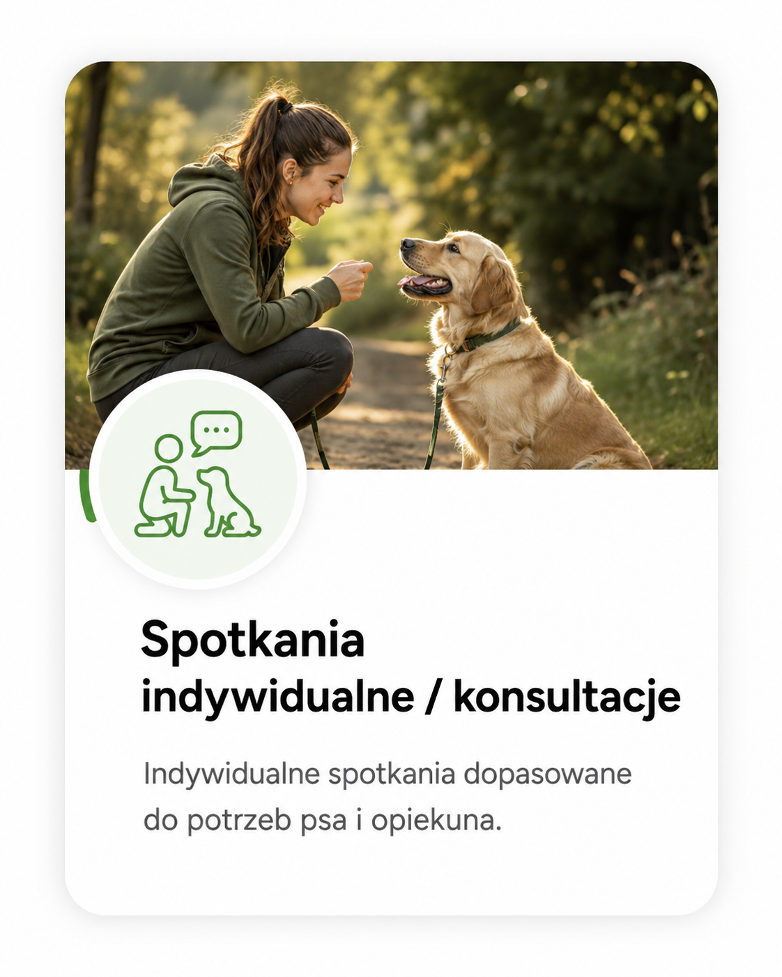 Indywidualna konsultacja opiekunki z psem