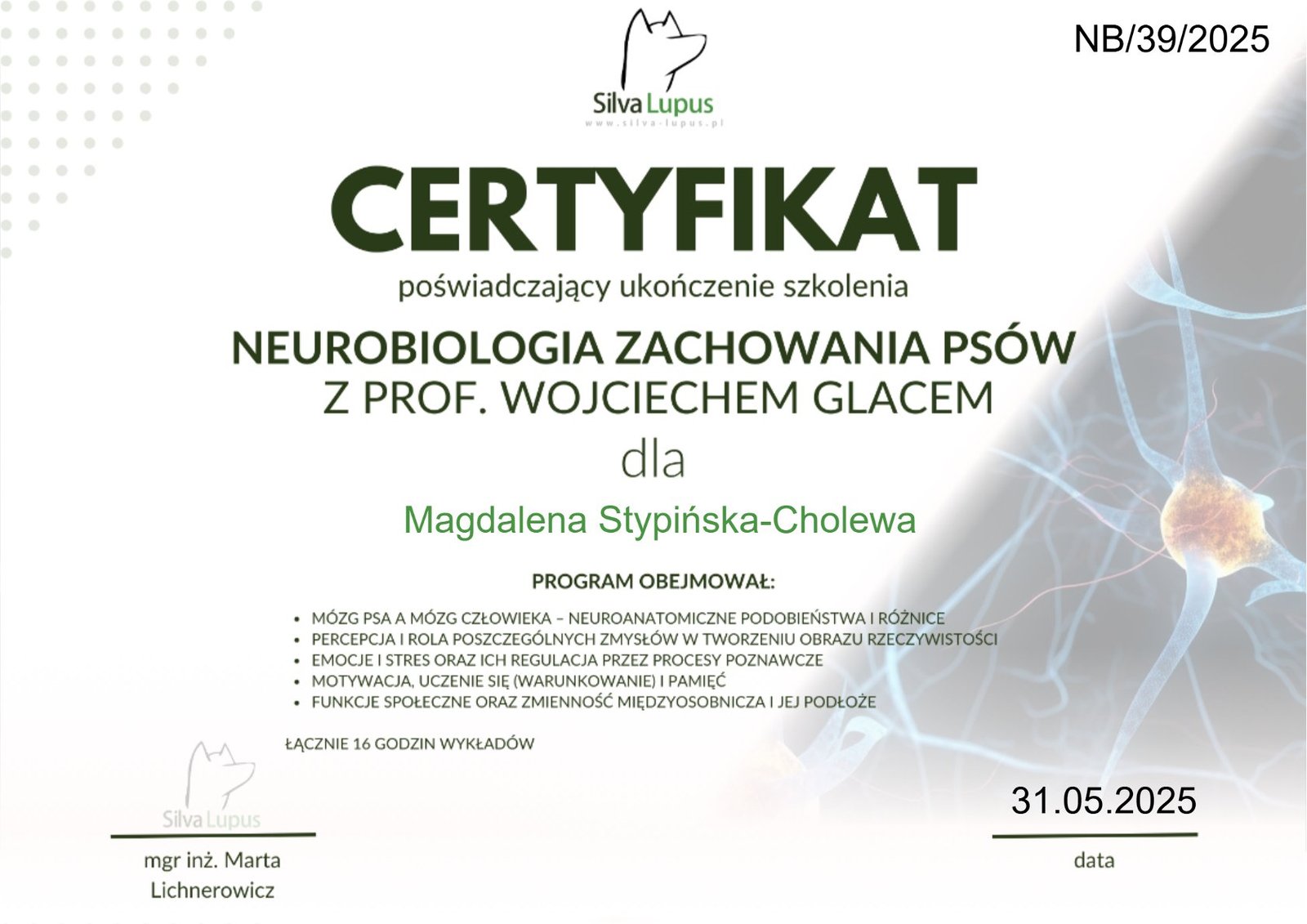 Certyfikat 2