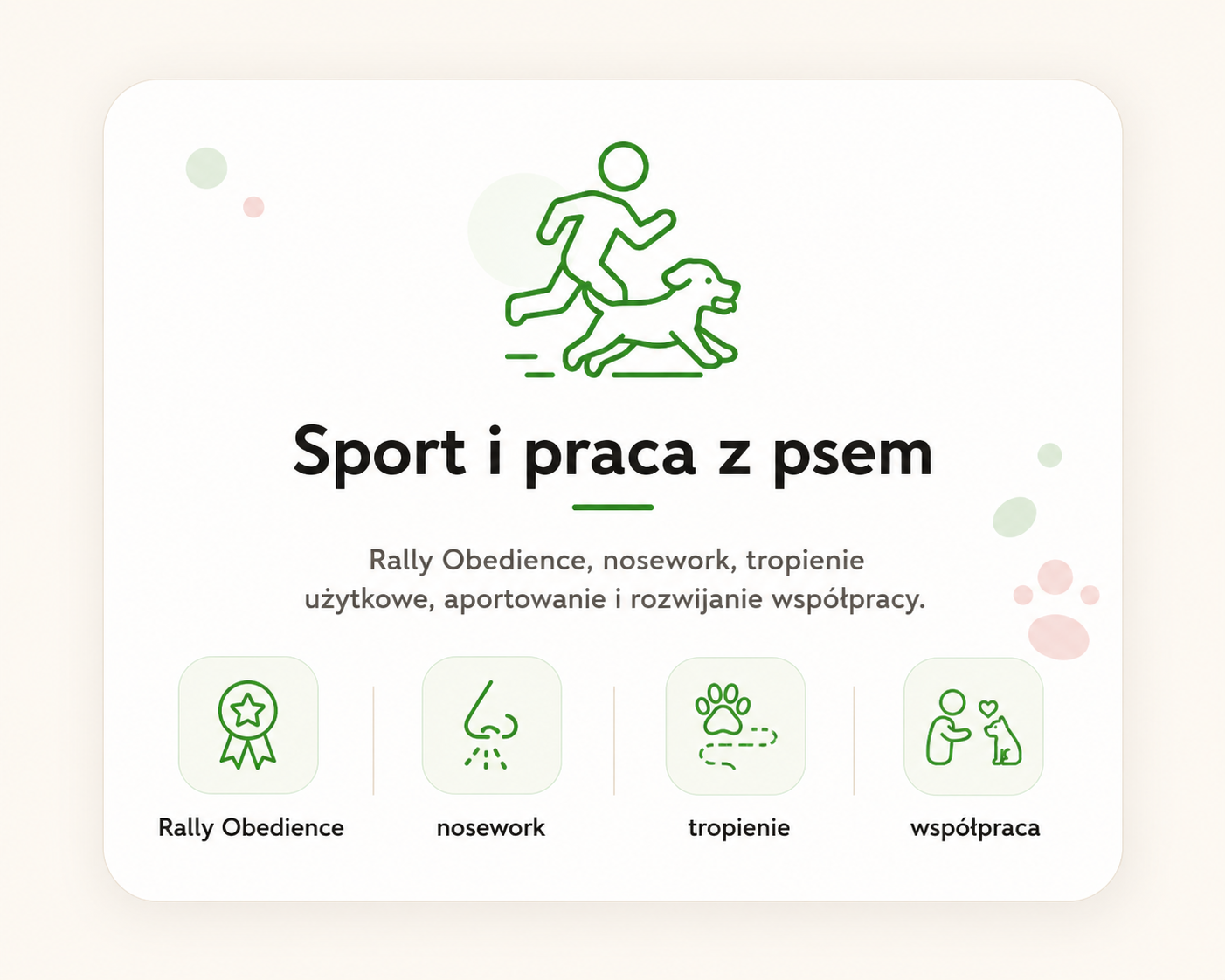 Sport i praca z psem: Rally Obedience, nosework, tropienie, aportowanie i współpraca