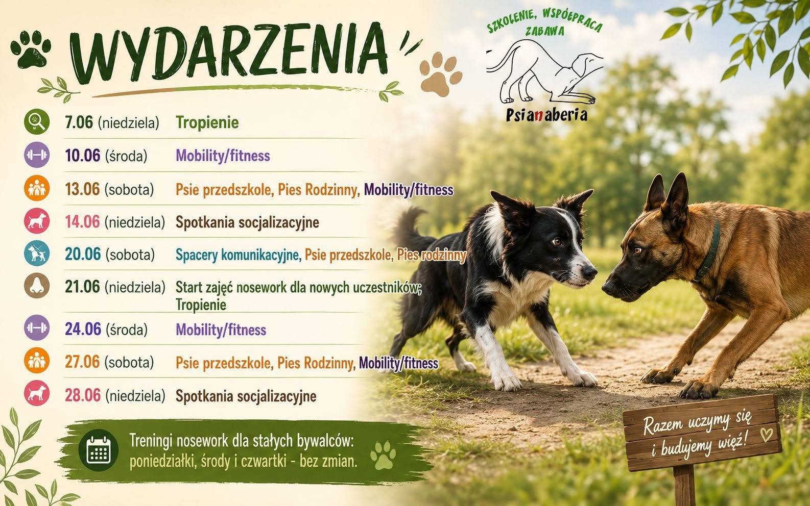 Harmonogram wydarzeń Psianaberii na czerwiec 2026